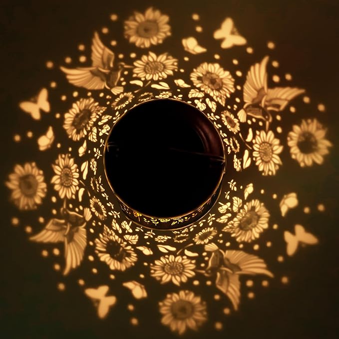 2-Pack Birthday Gifts for Women Mom Grandma Solar Lanterns Outdoor Waterproof Hummingbird Garden Decor Hanging Metal Lights Outside for Yard,Patio,Backyard,Porch