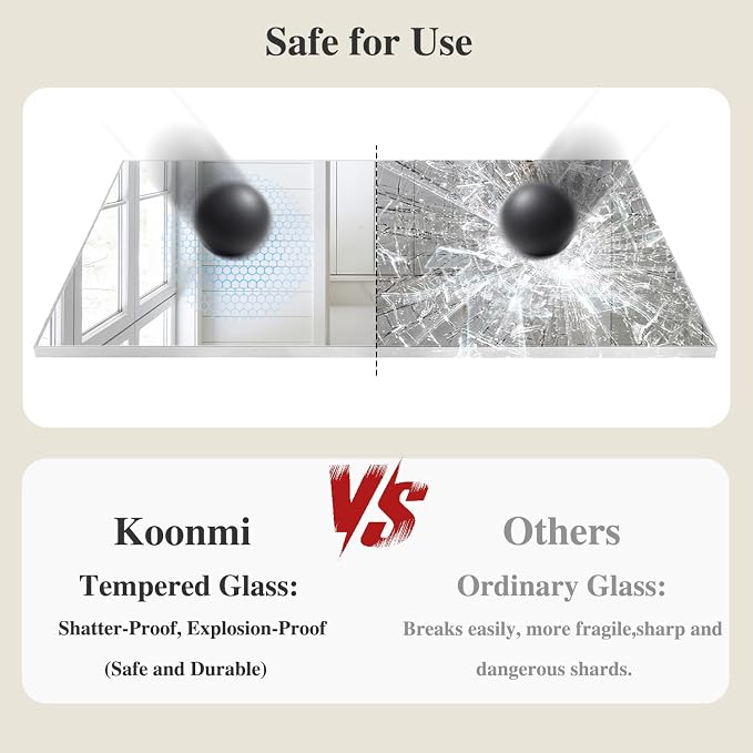 Koonmi Silver Rectangle Wall Mirror, 20x30 Inch Bathroom Mirror, Aluminum Frame - Image 4