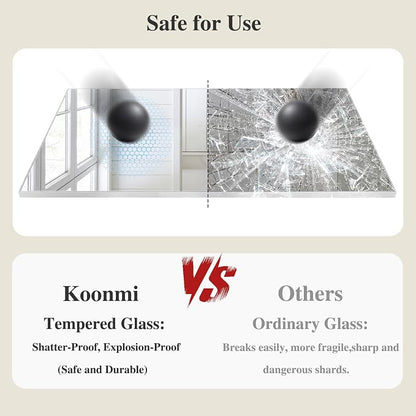 Koonmi Silver Rectangle Wall Mirror, 20x30 Inch Bathroom Mirror, Aluminum Frame - Image 4