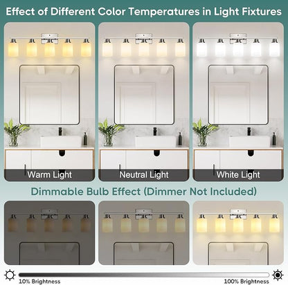 Ascher Bathroom Light Fixtures, 5-Light Vanity Light Over Mirror, Brushed - Image 7