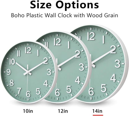 HZDHCLH Wall Clocks Battery Operated, Wall Clock Green, 14 inch Wall Clock - Image 5