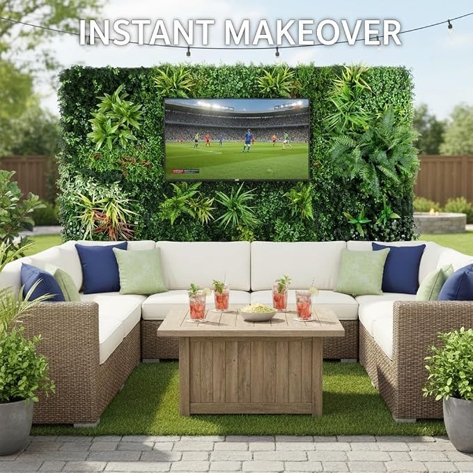 Artificial Plant Wall Panels, Faux Grass Ivy Privacy Screen Fence, Grass Wall - Image 5