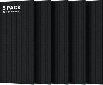 5 Pack Acoustic Panels, 47.2 x 23.6 x 0.35 Inch Sound Proof Panels by TO-TH