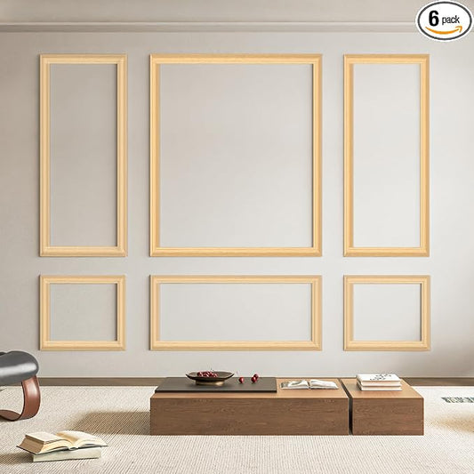 Art3d Pre-Cut Wall Molding Set of 6 pcs, Ready-to-Assemble Wainscoting Panels by Art3d