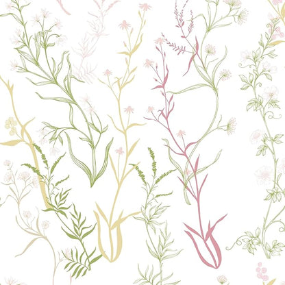 Timeet Floral Wallpaper Peel and Stick Botanical Wildflower Self Adhesive Wall by Timeet
