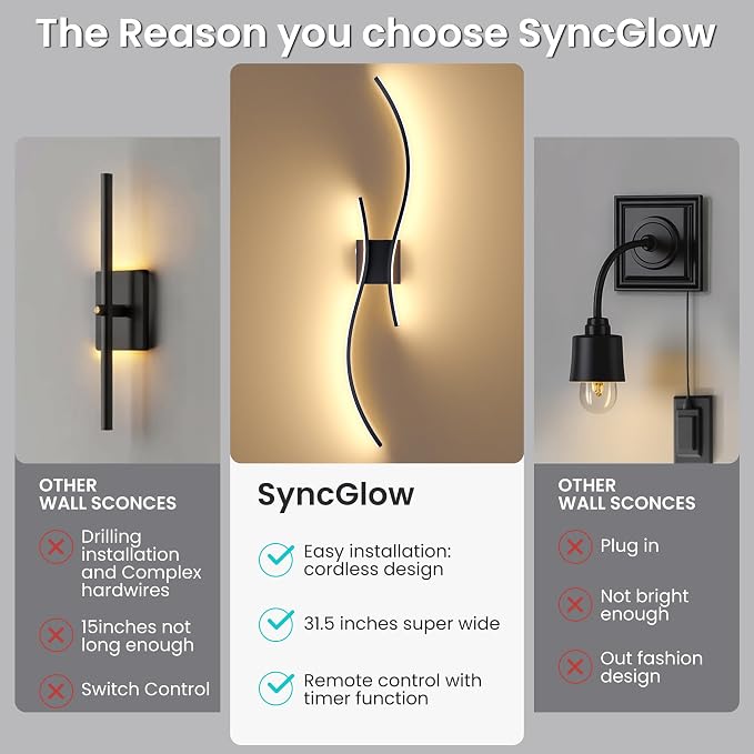 Battery Operated Wall Sconces Set of Two, 10000mAh Rechargeable Modern Wall - Image 8