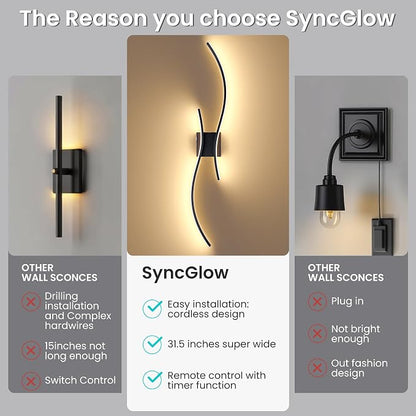 Battery Operated Wall Sconces Set of Two, 10000mAh Rechargeable Modern Wall - Image 8