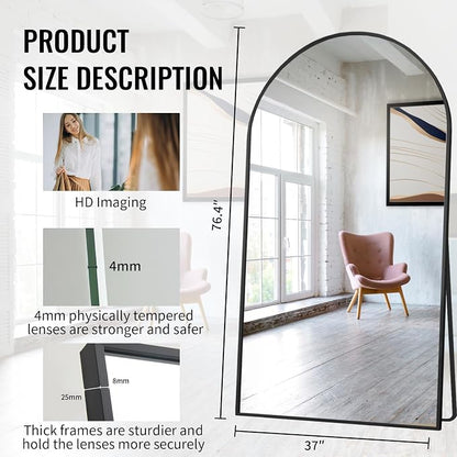 Beauty4U 76" x 37" Arched Full Length Mirror - Image 2