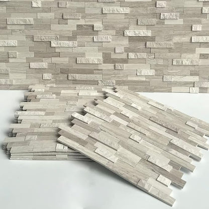 SUNWINGS 5-Sheet Peel and Stick Mosaic Natural 3D Stone Self Adhesive Marble - Image 3
