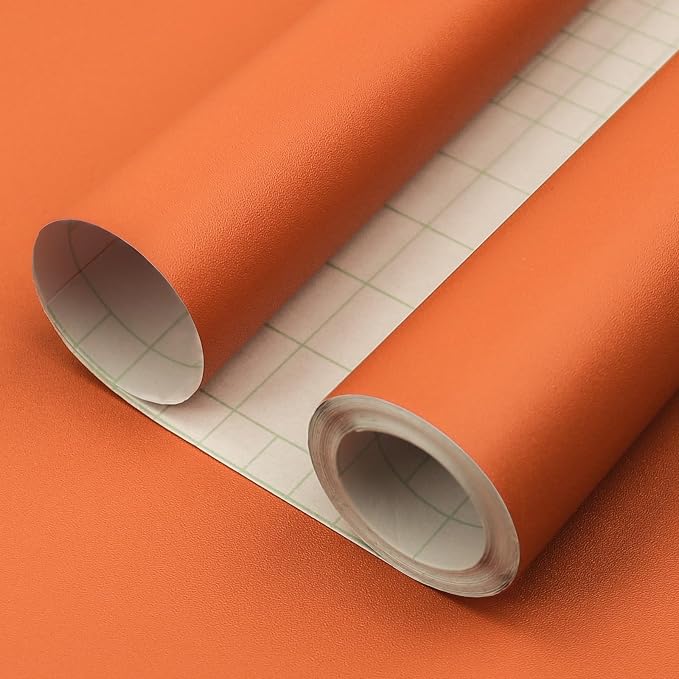 Orange Peel and Stick Wallpaper, 15.7 X 315 inches Renter Friendly Wallpaper by Consine
