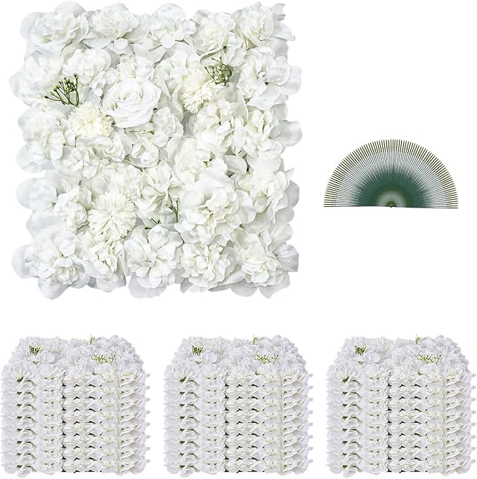 VEVOR 3D Flower Wall Panel, Artificial Floral Wall Background Mesh Backing Mat by VEVOR