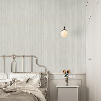 TANONE Beige Grasscloth Peel and Stick Textured Wallpaper 17.7'' x 118'' - Image 3