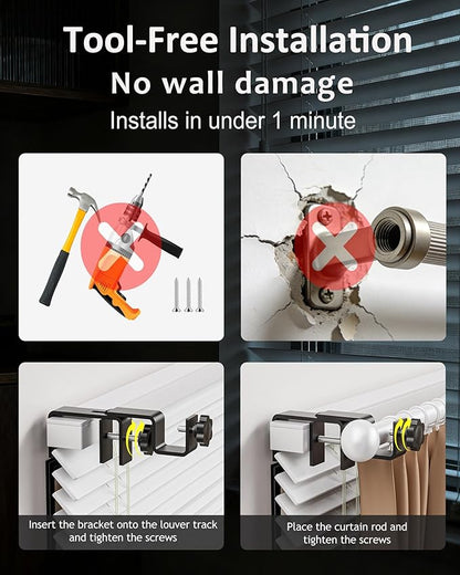 Mimiio No Drill Curtain Rod Brackets - Image 3