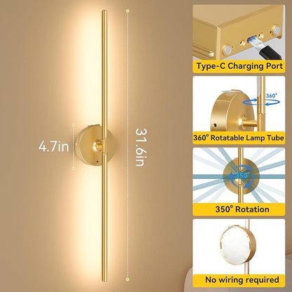 Ouyulong Battery Operated Wall Sconces Set of 2, 8000mAh Wireless Rechargeable - Image 5