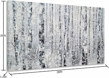 Yihui Arts Modern Birch Tree Canvas Wall Art - Image 2