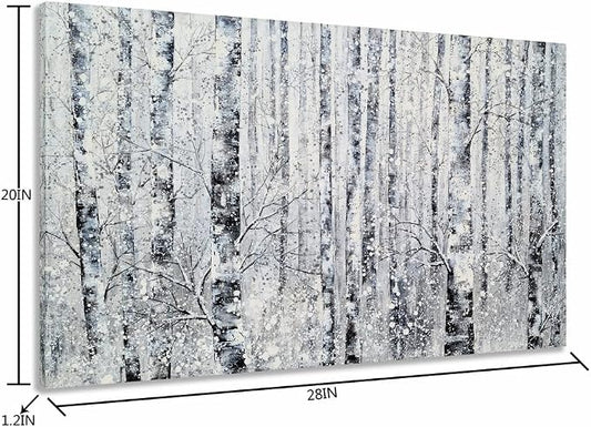 Yihui Arts Modern Birch Tree Canvas Wall Art - Image 2
