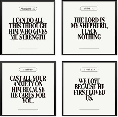 Locomiss Black and White Christian Wall Art Decor Posters, Modern Bible Verse by Unknown