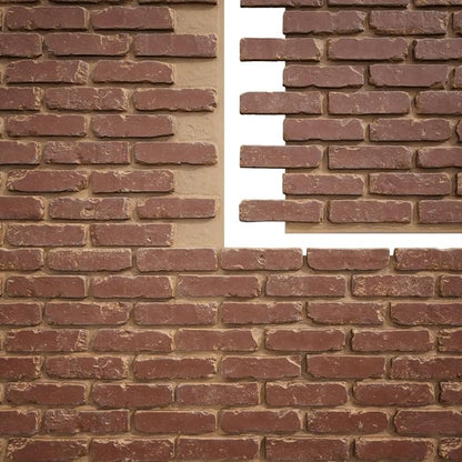 EverStone Aged Brick Faux Brick Panel, 46 7/8"W x 27"H x 1 1/4"D, Cabernet Color - Image 9
