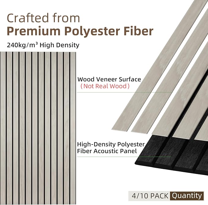 TO-TH Wood-Look Acoustic Wall Panels, 10 Pack 47.2” x 23.6” Acoustic Panels - Image 2