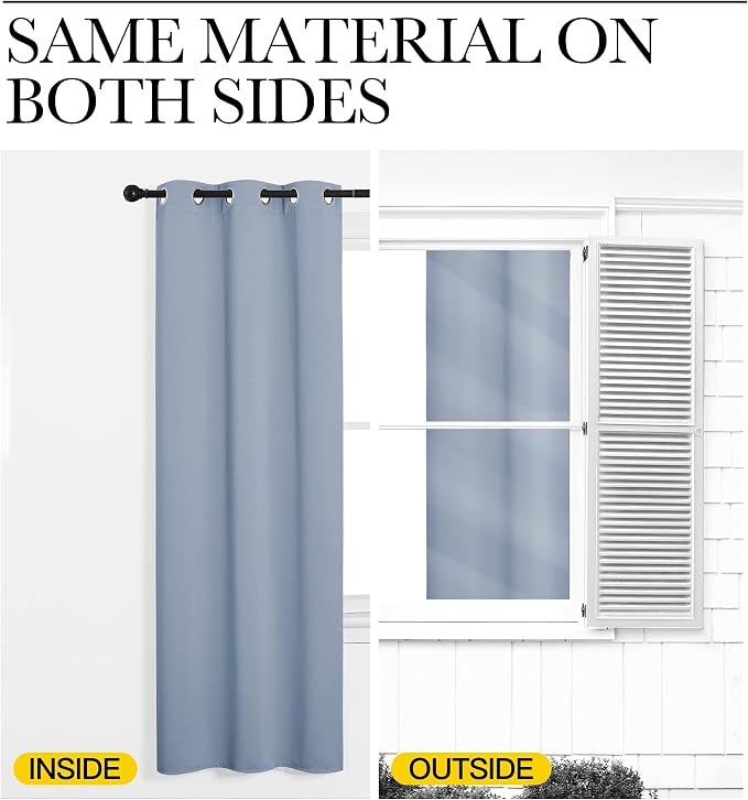 NICETOWN Vintage Blue Blackout Curtains 120 inches Length - Image 5