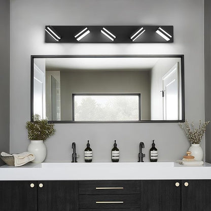 Modern LED Bathroom Lights Fixtures, Metal Black Acrylic Wall Lighting - Image 6