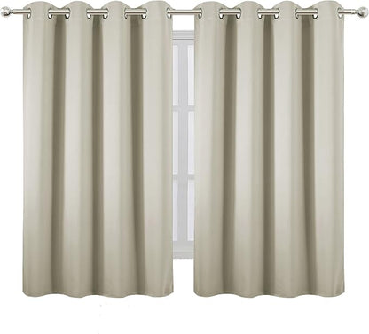 LEMOMO Light Beige Blackout Curtains/52 x 45 Inch Length Kids Curtains/Set of 2 - Image 2