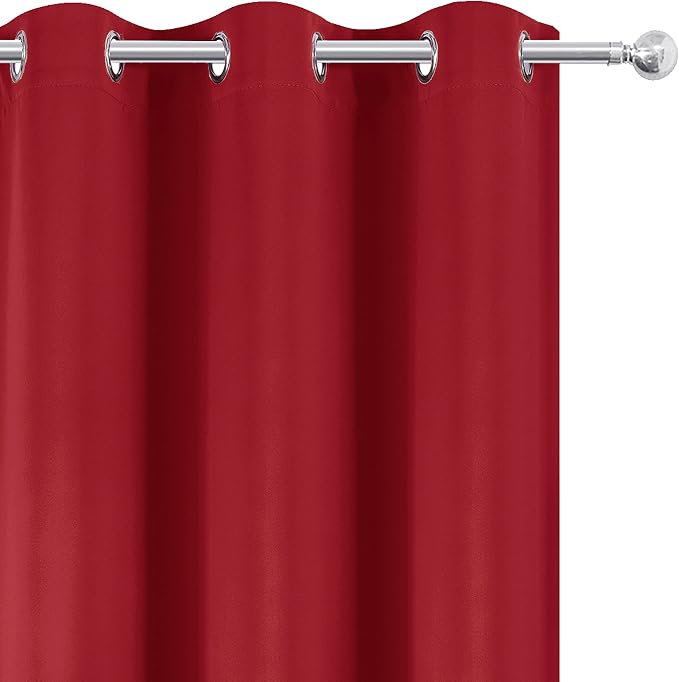LEMOMO Blackout Curtains 66 x 84 inch/Bright Red Curtains Set of 2 - Image 7