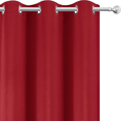 LEMOMO Bright Red Blackout Curtains 52 x 54 Inch Length/Set of 2 Curtain - Image 6