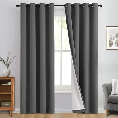 Yakamok 100% Blackout Curtain Panels 84 inches Cold and Light Blocking Drapes by Yakamok