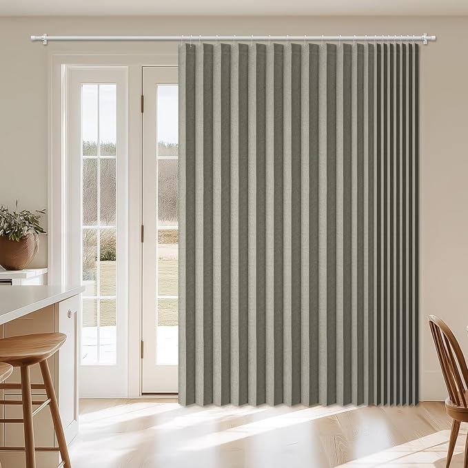 AJAZZ Blackout Accordion Door Curtain 98"x78" Grey - Image 9