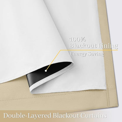Yakamok 100% Blackout Curtain Panels 96 inches Cold and Light Blocking Drapes - Image 4