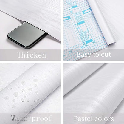 Heroad Peel and Stick Wallpaper Wood Contact Paper Wood Wallpaper White Wood - Image 5
