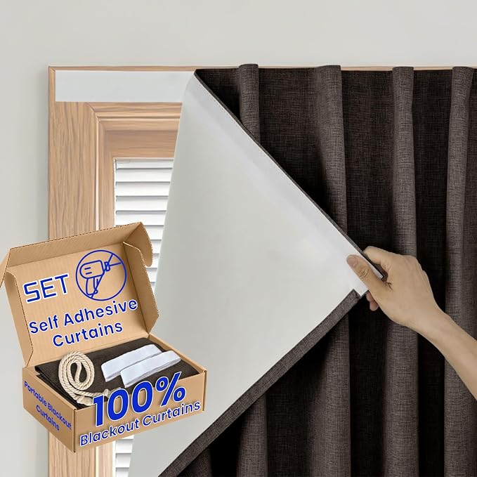 Self-Adhesive 100% Blackout Curtain by Sovtfides