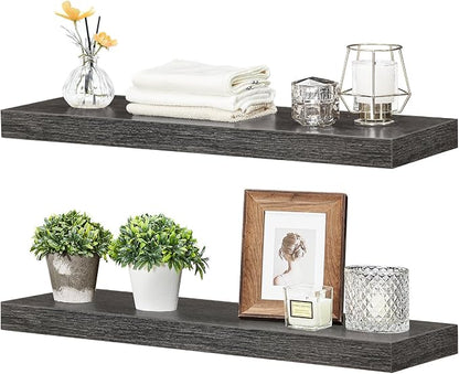 HOOBRO Floating Shelves for Wall, Wall Mounted Shelf Set of 2, 23.6" Hanging - Image 9