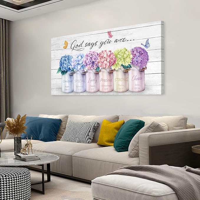 Cao Gen Decor ArtH43050 Inspirational Bible Verse Wall Art: God Says You Are - Image 4