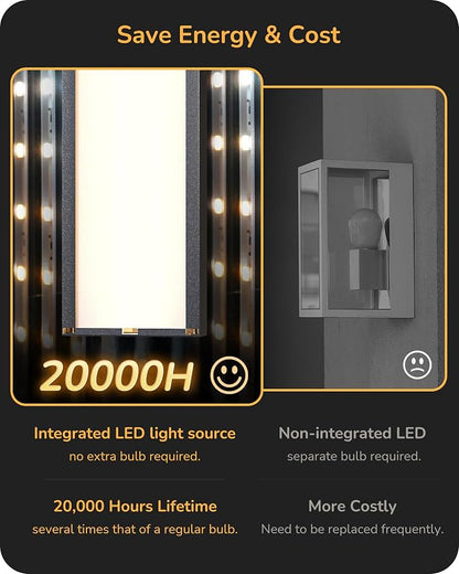 EDISHINE 23.6" Modern Outdoor Wall Lights, 3CCT & 10%-100% Dimmable, IP65 - Image 3