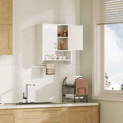 HOOBRO Fluted Bathroom Wall Cabinet, Farmhouse Medicine Cabinet - Image 4