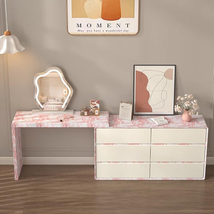 BAYYA Marble Paper Granite Pink/White Roll Peel and Stick Wallpaper - Image 4
