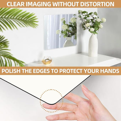 Stick on Small Mirror for Wall Decor Plastic Non Glass Sticky Kids Safety - Image 6