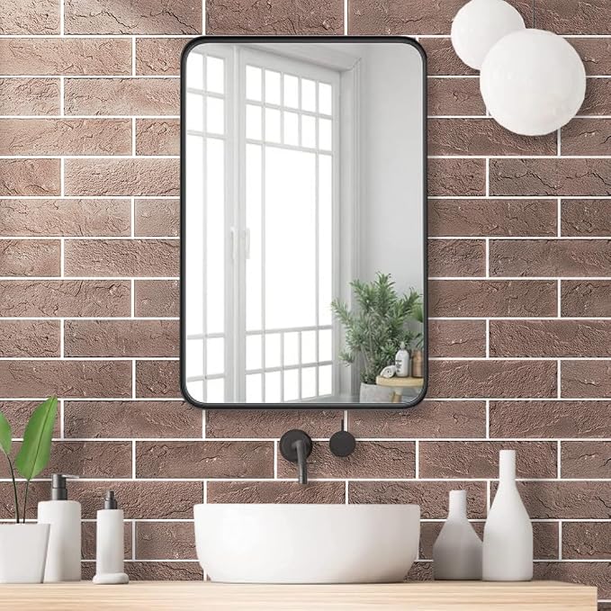 2 Red/Brown Thin Brick Wall Tiles, Clay Manufactured Faux Brick Veneers - Image 4