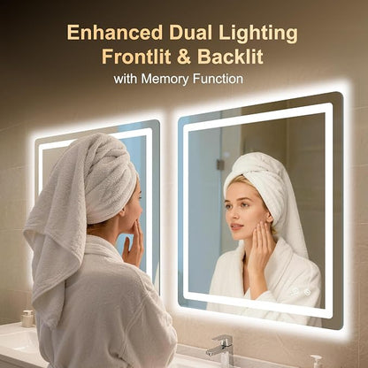LED Bathroom Mirror, Smart Anti-Fog, Stepless Dimmable - Image 3