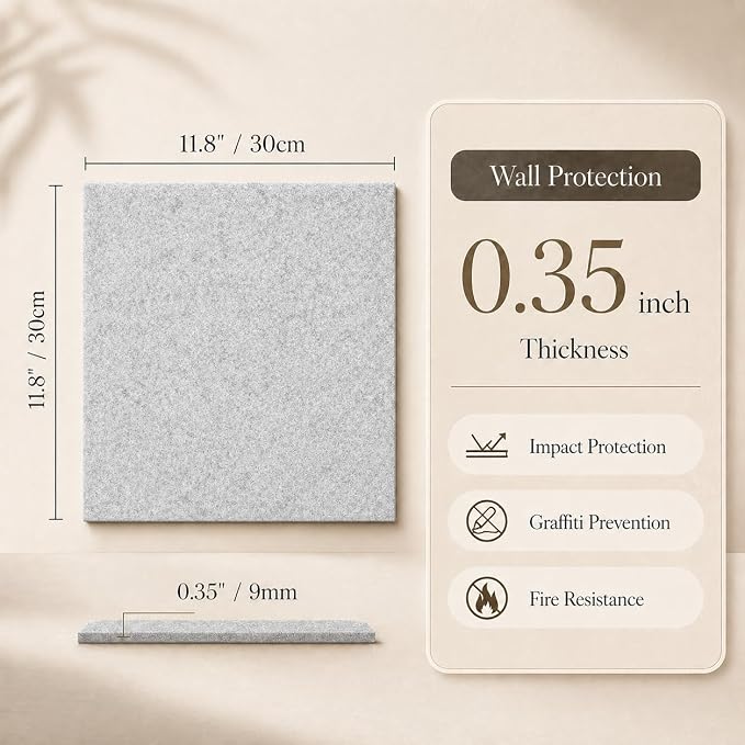 Large Cork Boards for Walls – 48" x 36" Self Adhesive Felt Wall Tiles - Image 2
