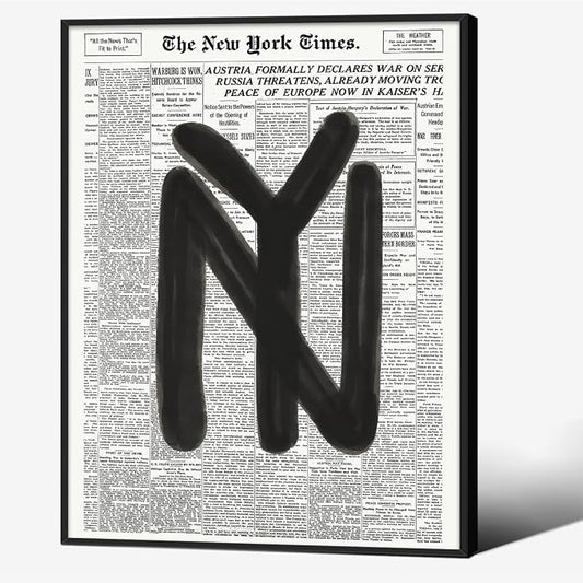 Black and White Newspaper Wall Art Vintage New York City Poster Trendy by Unknown