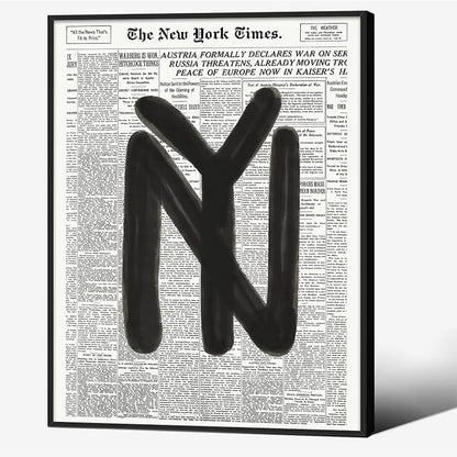 Black and White Newspaper Wall Art Vintage New York City Poster Trendy by Unknown