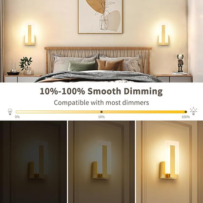 Joosenhouse Modern LED Wall Sconce Set of 2, Dimmable Hardwired Bathroom Vanity - Image 3
