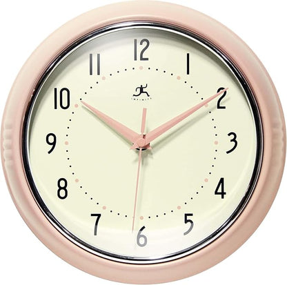 Infinity Instruments LTD. Retro 9 inch Silent Sweep Non-Ticking Mid Century by InfinityInstruments