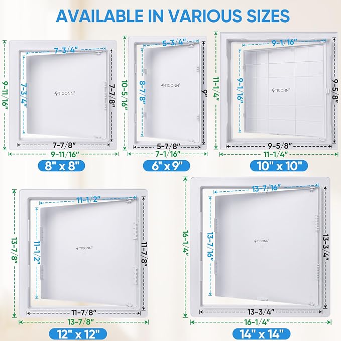 TICONN Access Panel for Drywall, 6 x 9 Inch ABS Plastic Wall Hole Cover Access - Image 5