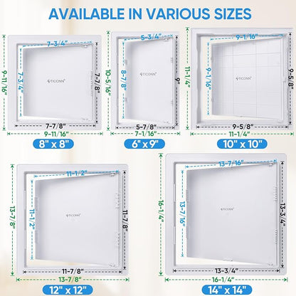 TICONN Access Panel for Drywall, 6 x 9 Inch ABS Plastic Wall Hole Cover Access - Image 5