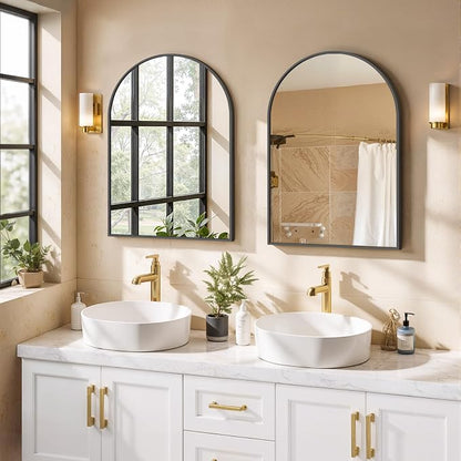 Arched Wall Mirror 30x20 Inch Black Bathroom Vanity Mirror - Image 8