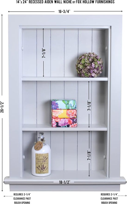 14x24 Aiden Recessed Wall Niche Medicine Cabinet Replacement, in The Wall - Image 7